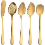 Set de couverts 5 pièces, ustensiles de service tartineur de fromage, cuillère a dessert, couteau a beurre ... Set de couverts 5 pièces, ustensiles de service tartineur de fromage, cuillère a dessert, couteau a beurre ...