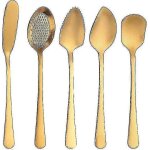 Set de couverts 5 pi�ces, ustensiles de service tartineur de fromage, cuill�re a dessert, couteau a beurre ...
