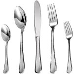 Set de couverts, set de couverts en acier inoxydable de 20 pi�ces, ensembles de couteaux et de fourchettes ...