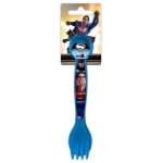 Set de couverts - batman vs superman - 1 cuill�re - 1 fourchette - plastique - bleu