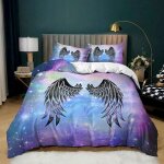 Sets housse de couettes imprim��e ailes d'anges parure de lit avec fermeture ��clair housse de couette ...