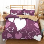 Sets de housse de couettes x cm + lot taies d'oreillers x cm parure de lit multicolore coeur motif pour ...