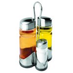 Set inox 4 pces huile - vinaigre - sel&poivre