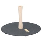 Set plateau de service ardoise 30cm pour go�ter poign�e en bois durable alpina noir