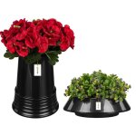 Set pot de fleurs - graphite - flacon 24x18. 5 cm + pot Ø 25 cm - plastique - d�coratif