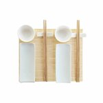 Set de sushi dkd home decor bambou grs blanc naturel oriental 28, 5 x 19, 5 x 3, 3 cm (9 pices) (28, ...