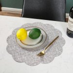 Set de table en cuir pu 6 pi�ces napperon de table thermo - isolant imperm�able pour bol dessous de verre ...