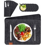 Sets de table en feutre lavable, set de 18 pices, tapis de table, sous - verres en verre, ensemble de ...
