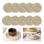 Sets de table tisss en rotin, lot de 10, sous - verres ronds en cosse de mas, tapis de table pour le ...