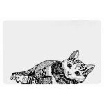 Set de table zentangle - 44 x 28 cm, blanc / noir