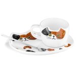 Set tasse chat et assiette chat assortis avec cuill�re mug original