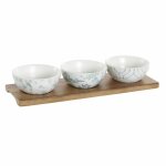 Set vaisselle porcelaine acacia plastique oriental dkd home decor