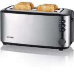 Severin at 2509 - grille - pain - 4 tranche - 2 emplacements - noir / inox bross