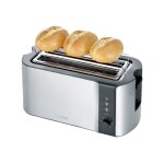 Severin at 2590 - grille - pain - 4 tranche - 2 emplacements - noir / inox bross