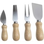 Shiba - lot de 4 couverts a fromage avec manche en bois, couteaux a fromage doux, couteaux a fromage ...