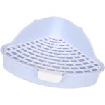 Shiliu - bac a litire pour lapin avec grille pot triangle literie bote de toilette d'angle pour lapin ...