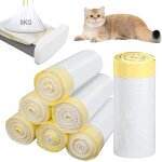 Shiliu - sac litiere chat, 120 pices epaisses sacs a litire pour chat avec cordons de serrage, impermables ...