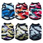 T - shirt d't respirant pour chien, vtements pour animaux de compagnie, camouflage, bouledogue franais, ...