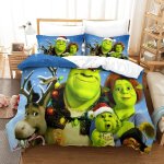 Shrek parure de lit imprim�e en d pi�ces, housse de couette en polycoton douce et confortable, avec housse ...