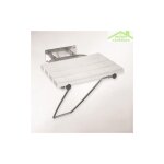 Siège de douche rabattable help avec jambe de sécurité en acier brossé - - Siège de douche rabattable help avec jambe de sécurité en acier brossé - -