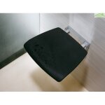 Si�ge mural escamotable pour douche novellini en m�tal chrom� - noir - noir - -