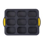 Silicone 9 grille ovale baguette gteau moule franais bricolage petit pain moule moule antiadhsif cuisson ...