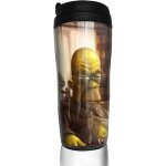 Simpsons coffee mug water cup travel mug reusable leak proof with lid for 350 ml(cup bottom thickened ...