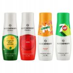 Sirops sodastream cola + mirinda + 7up + ginger ale pour fontaine a soda 4 pcs.