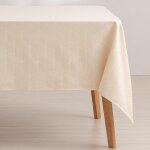 Sjzg - nappe anti - taches gomtrique line ecru 140 x 140 cm