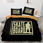 Skateboard housse de couette x fille + x taies d'oreiller xcm housse de couette enfant fille microfibre ...