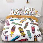 Skateboard parure housse couette x + x taies d'oreiller xcm housse de couette fermeture ��clair microfibre ...