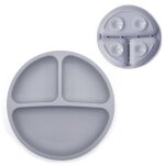 Small sucker grey - assiette a manger en silicone pour bb, assiette'alimentation pour enfants, bol ...