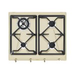 Smeg coloniale srv864pogh table de cuisson au gaz crme - 4 foyers