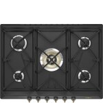 Smeg coloniale srv876aogh table de cuisson au gaz anthracite mat / laiton antique - 5 foyers