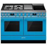 Smeg cpf120igmpt four et cuisini�re electrique combi turquoise