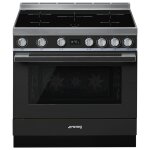 Smeg cpf9ipan four et cuisini�re electrique plaque avec zone � induction anthracite