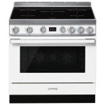 Smeg cpf9ipwh four et cuisini�re electrique plaque avec zone � induction blanc