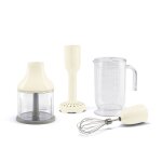 Smeg hbac11cr accessoires pour mixeur plongeant, cr�me : carafe, blol hachoir, presse - pur�e, fouet ...