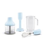 Smeg hbac11pb accessoires pour mixeur plongeant, bleu pastel : carafe, blol hachoir, presse - pur�e, ...