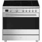 Piano de cuisson induction smeg scb 95 cix - 90cm - inox - 5 zones de cuisson - 1 four