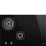 Smeg pm3743d table de cuisson mixte induction et gaz noir - 4 foyers