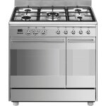 Smeg scb92mx8 - cuisinire (four  deux tages) - pose libre - largeur : 90 cm - profondeur : 60 cm - ...