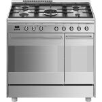 Smeg scb92px8 - cuisinière (four à deux étages) - pose libre - largeur : 90 cm - profondeur : 60 cm - ... Smeg scb92px8 - cuisinière (four à deux étages) - pose libre - largeur : 90 cm - profondeur : 60 cm - ...