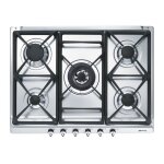 Smeg se70sgh - 5 table de cuisson au gaz acier inoxydable - 5 foyers