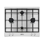 Smeg selection p260xgh - table de cuisson au gaz - 4 plaques de cuisson - niche - largeur : 55. 5 cm ...