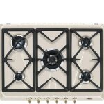 Smeg srv876avogh2, intégré, cuisinière à gaz, avoine, fonte, 1100 w, rond Smeg srv876avogh2, intégré, cuisinière à gaz, avoine, fonte, 1100 w, rond