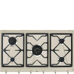Smeg srv896avogh2, int�gr�, cuisini�re � gaz, avoine, fonte, 1100 w, rond