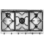 Smeg universal srv596gh5 plaque acier inoxydable comptoir 90 cm gaz 5 zones