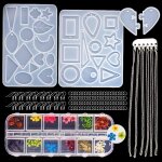 Snailgarden lot de 252 moules � bijoux avec pendentif en r�sine de silicone avec feuille de fleurs s�ch�es, ...