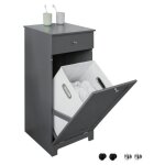 Sobuy bzr21 - dg meuble bas de salle de bain armoire toilette avec 1 tiroir et 1 panier � linge meuble ...